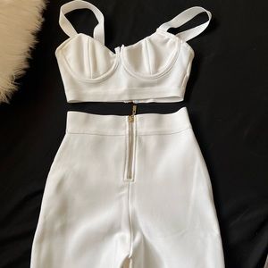 Pretty white date night two piece outfit